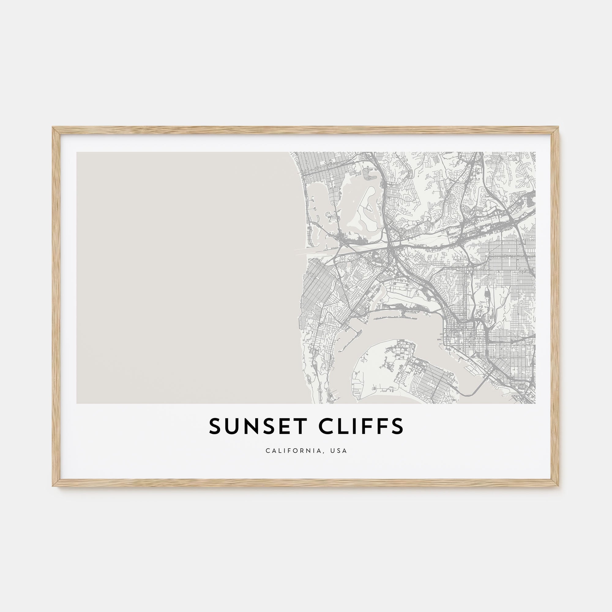 Sunset Cliffs Map Landscape Poster