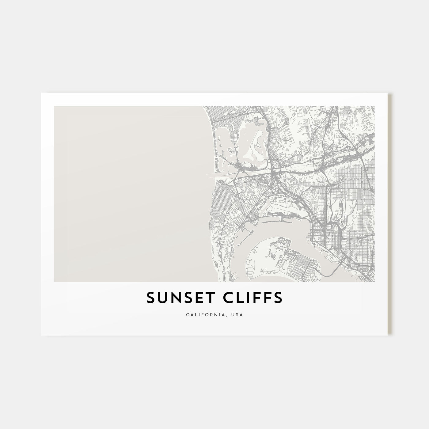 Sunset Cliffs Map Landscape Poster