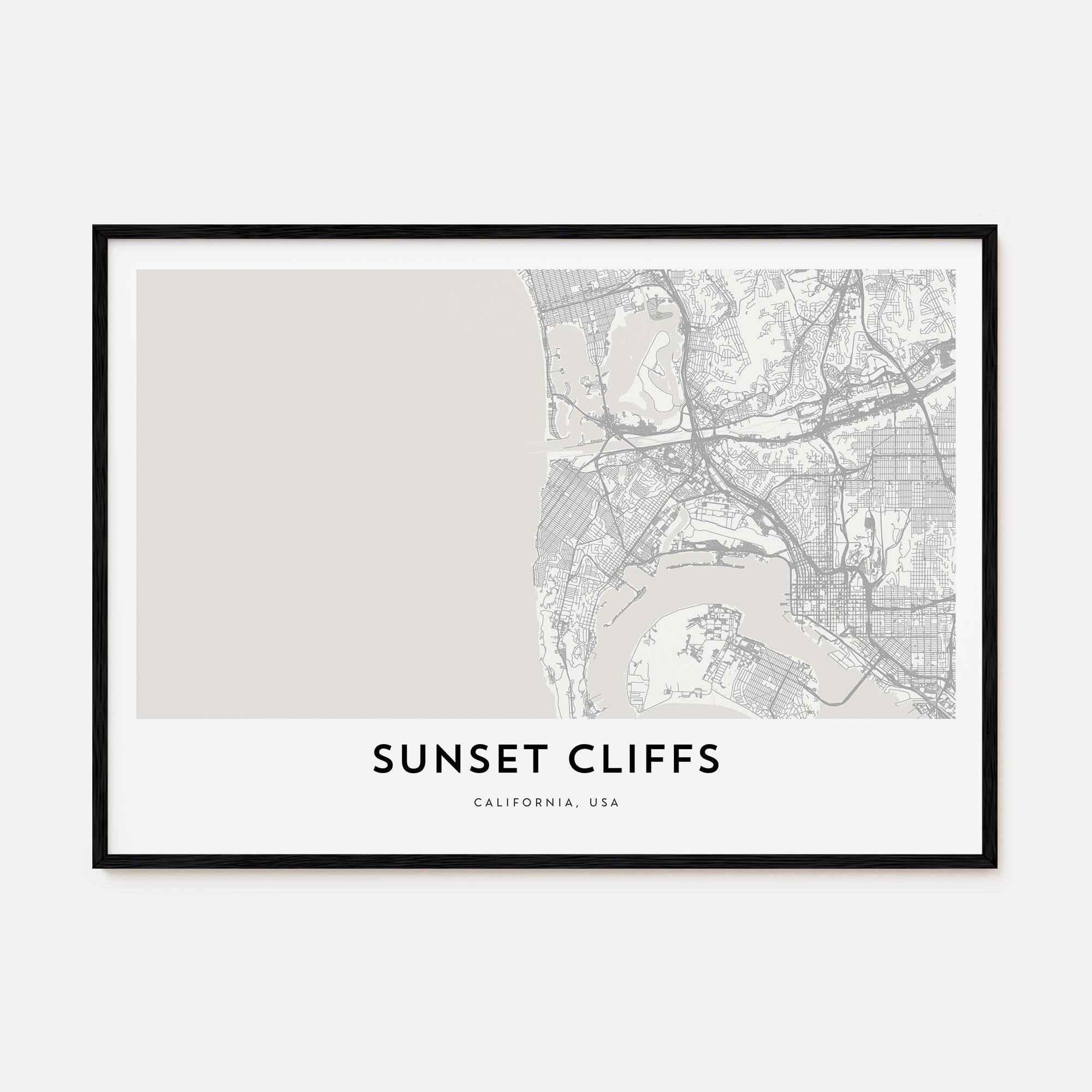 Sunset Cliffs Map Landscape Poster