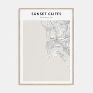 Sunset Cliffs Map Portrait Poster