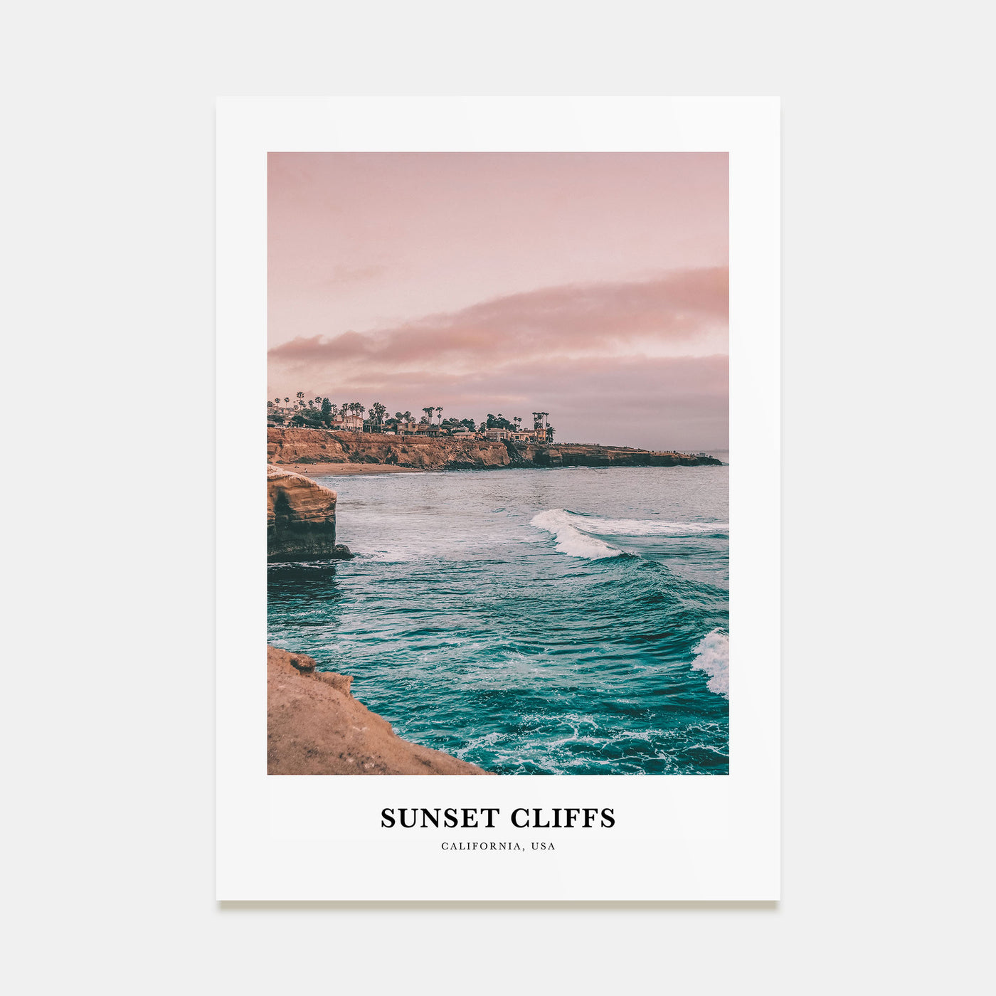 Sunset Cliffs Portrait Color Poster