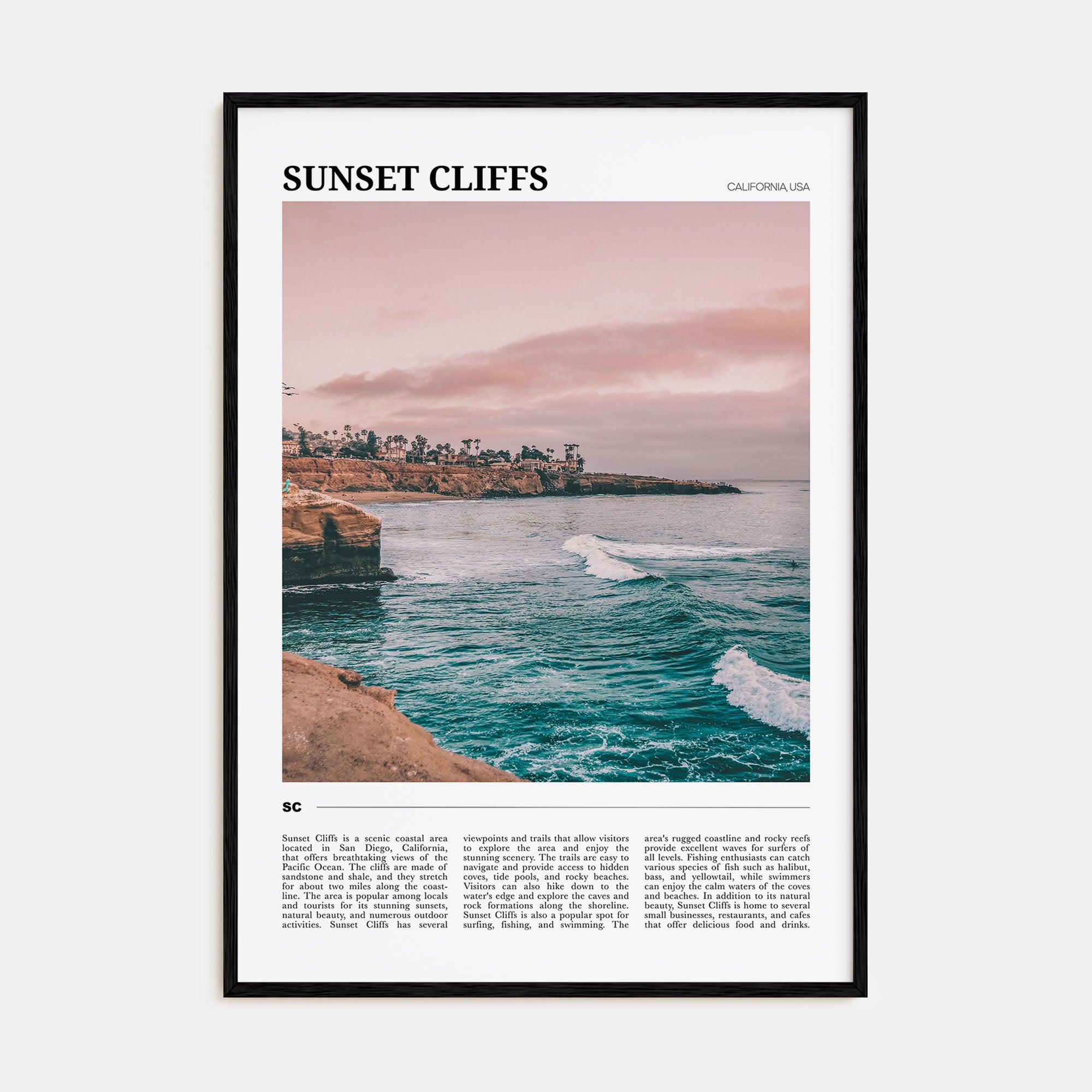 Sunset Cliffs Travel Color Poster