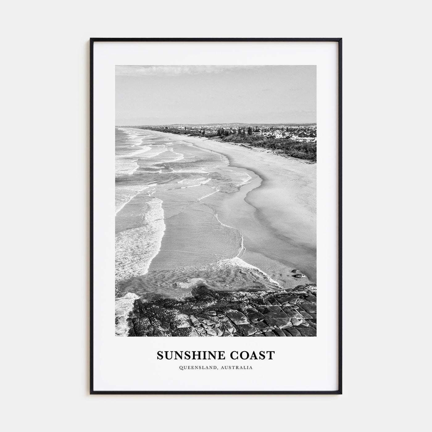 Sunshine Coast Portrait B&W Poster