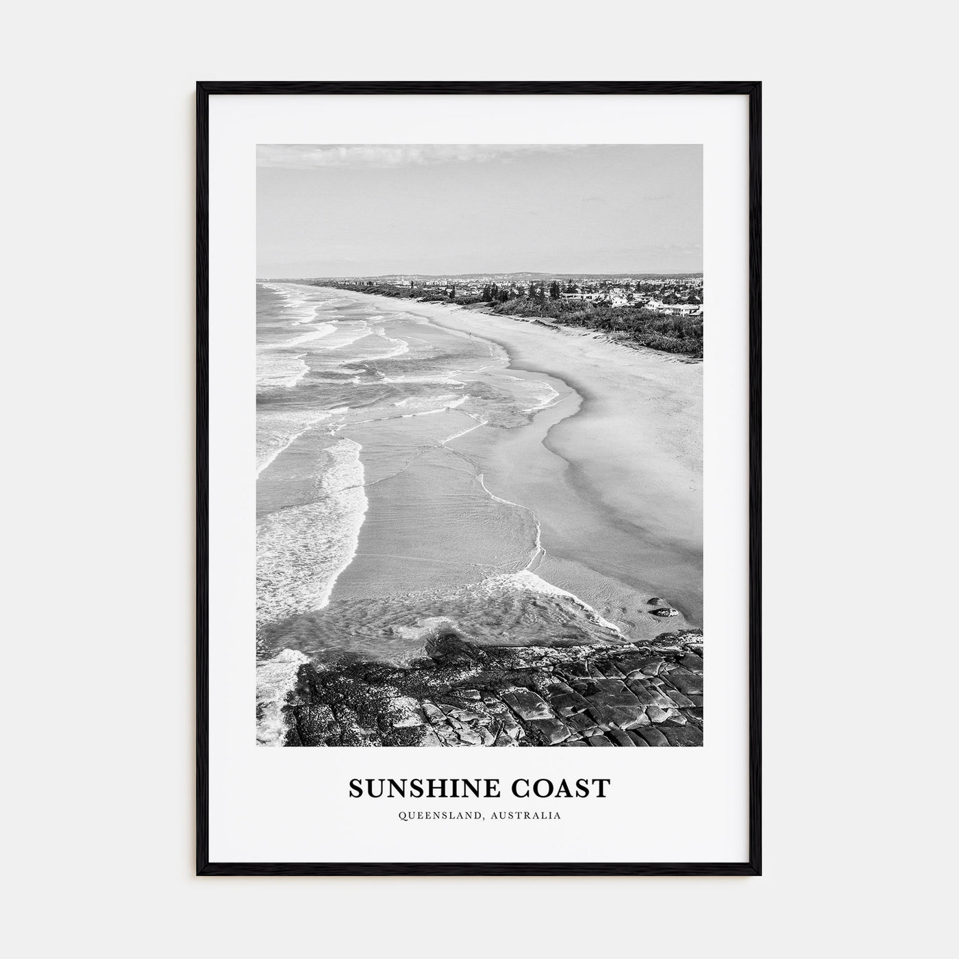 Sunshine Coast Portrait B&W Poster