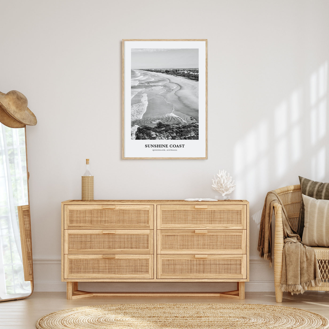 Sunshine Coast Portrait B&W Poster