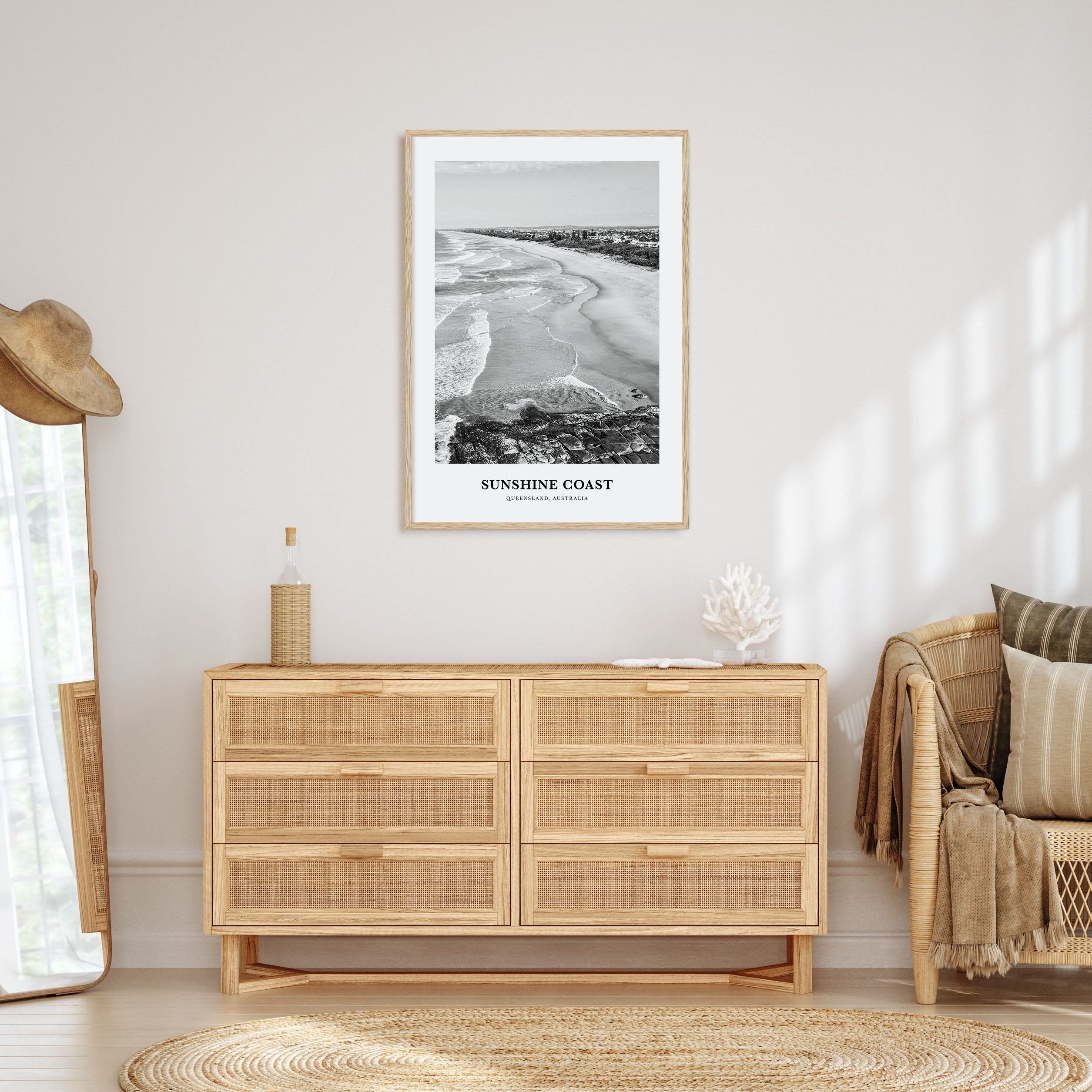 Sunshine Coast Portrait B&W Poster