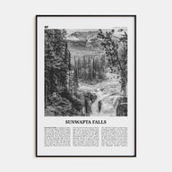 Sunwapta Falls Travel B&W Poster
