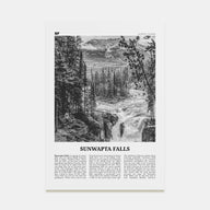 Sunwapta Falls Travel B&W Poster