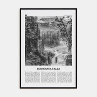 Sunwapta Falls Travel B&W Poster