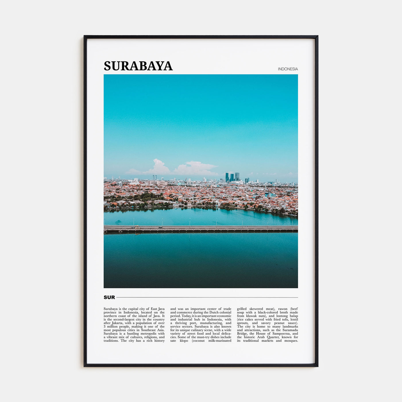 Surabaya Travel Color Poster