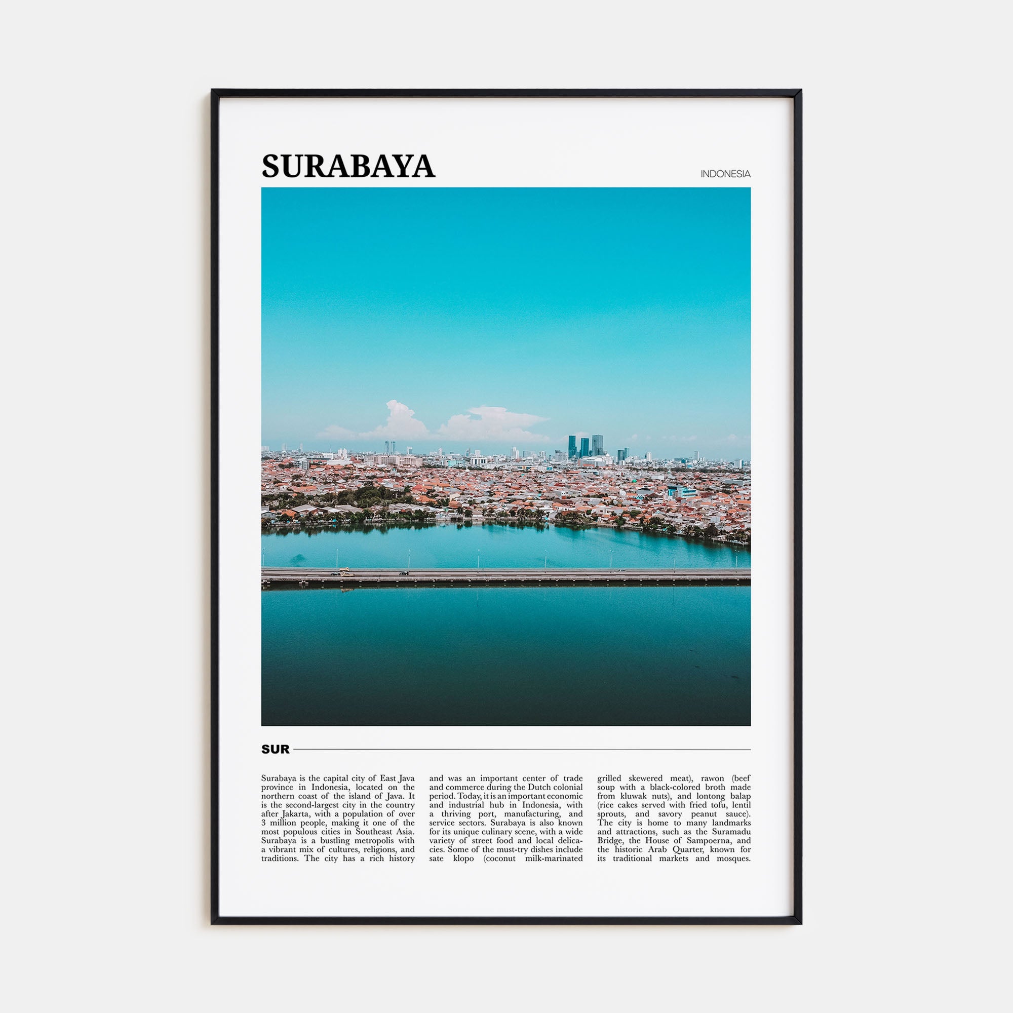 Surabaya Travel Color Poster