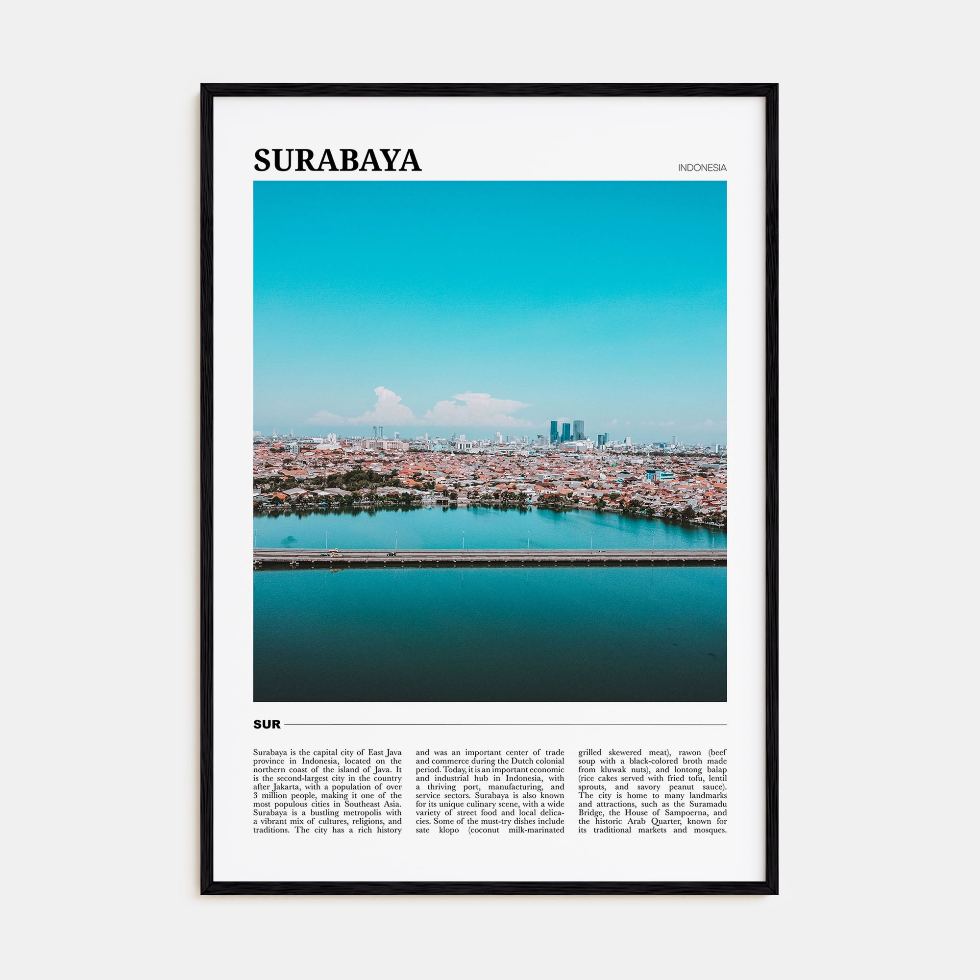 Surabaya Travel Color Poster
