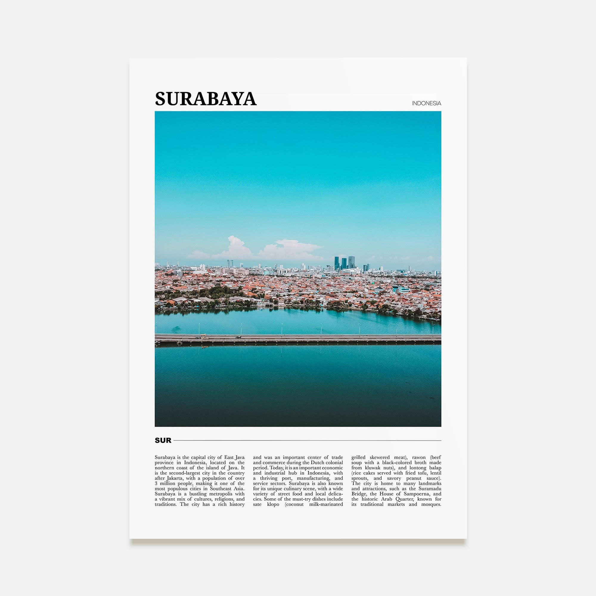 Surabaya Travel Color Poster