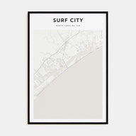 Surf City Map Portrait Poster