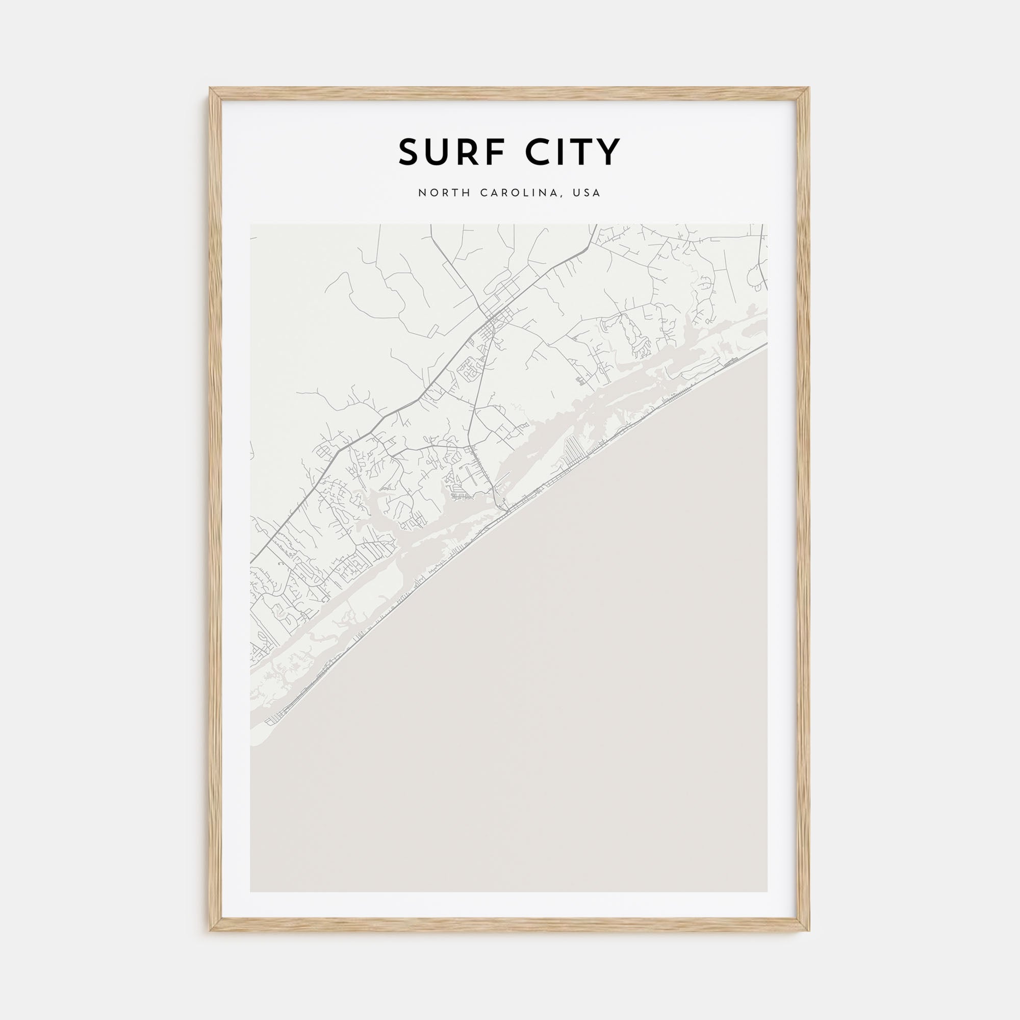 Surf City Map Portrait Poster