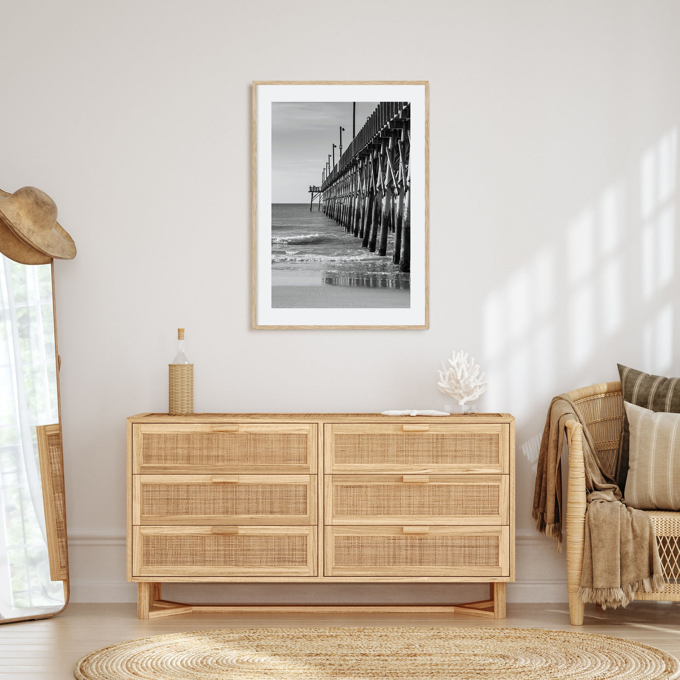 Surf City Photo B&W Poster