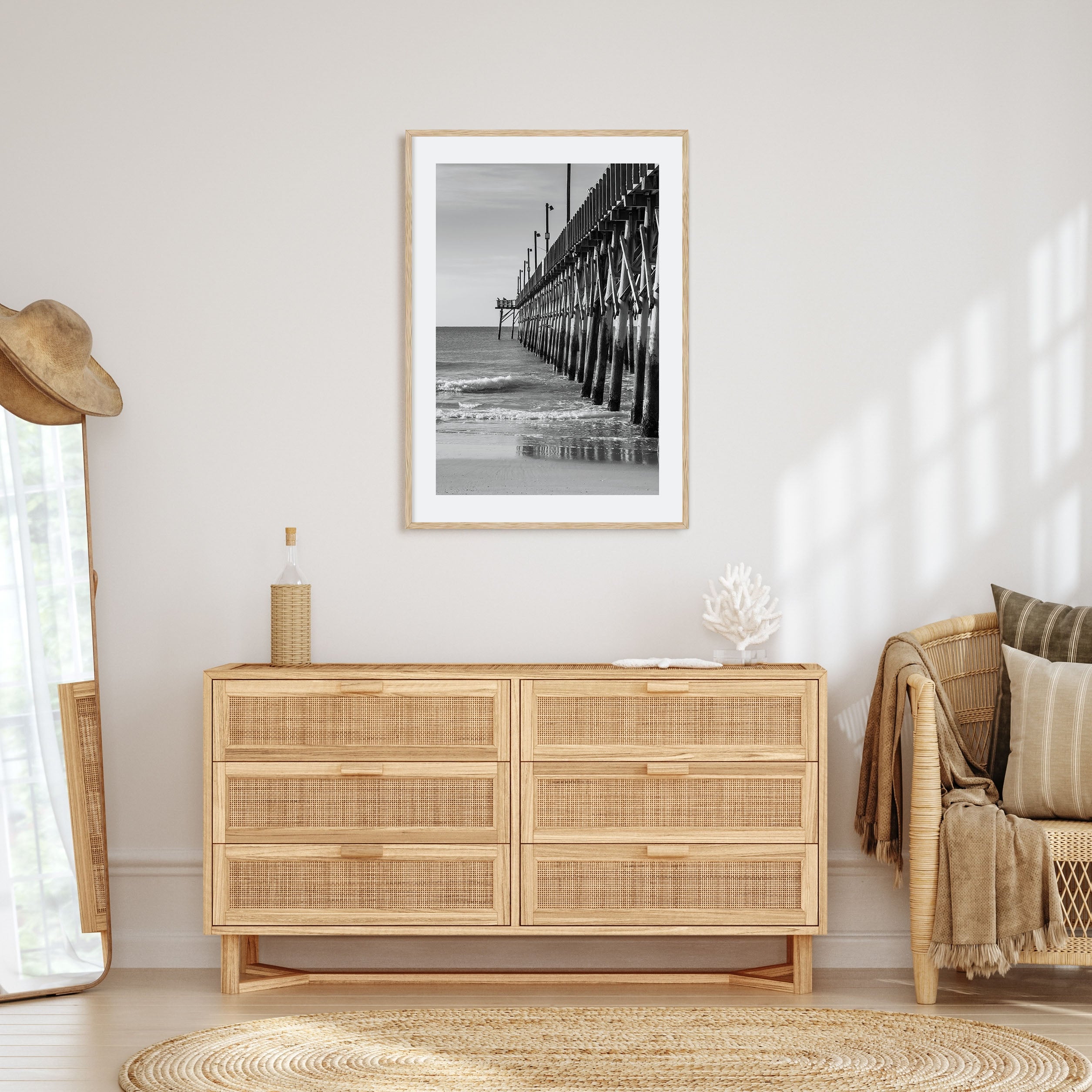 Surf City Photo B&W Poster