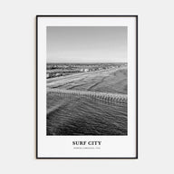 Surf City Portrait B&W Poster