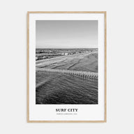 Surf City Portrait B&W Poster