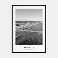 Surf City Portrait B&W Poster