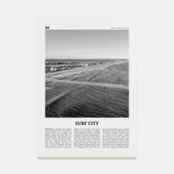 Surf City Travel B&W Poster