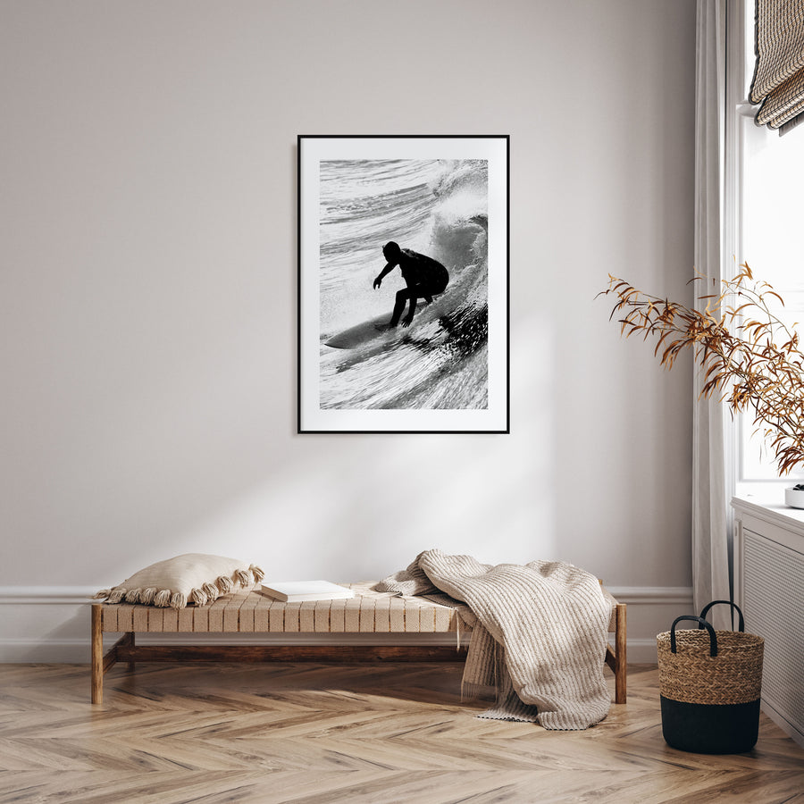 Surfer Photo B&W No 5 Poster