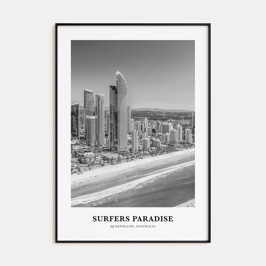 Surfers Paradise Portrait B&W Poster