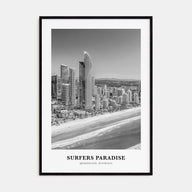 Surfers Paradise Portrait B&W Poster