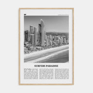 Surfers Paradise Travel B&W Poster