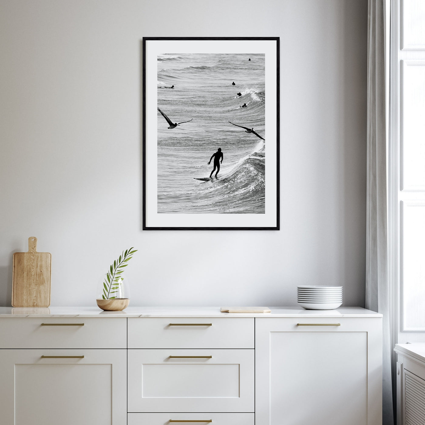 Surfing Photo B&W No 1 Poster