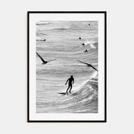 Surfing Photo B&W No 1 Poster