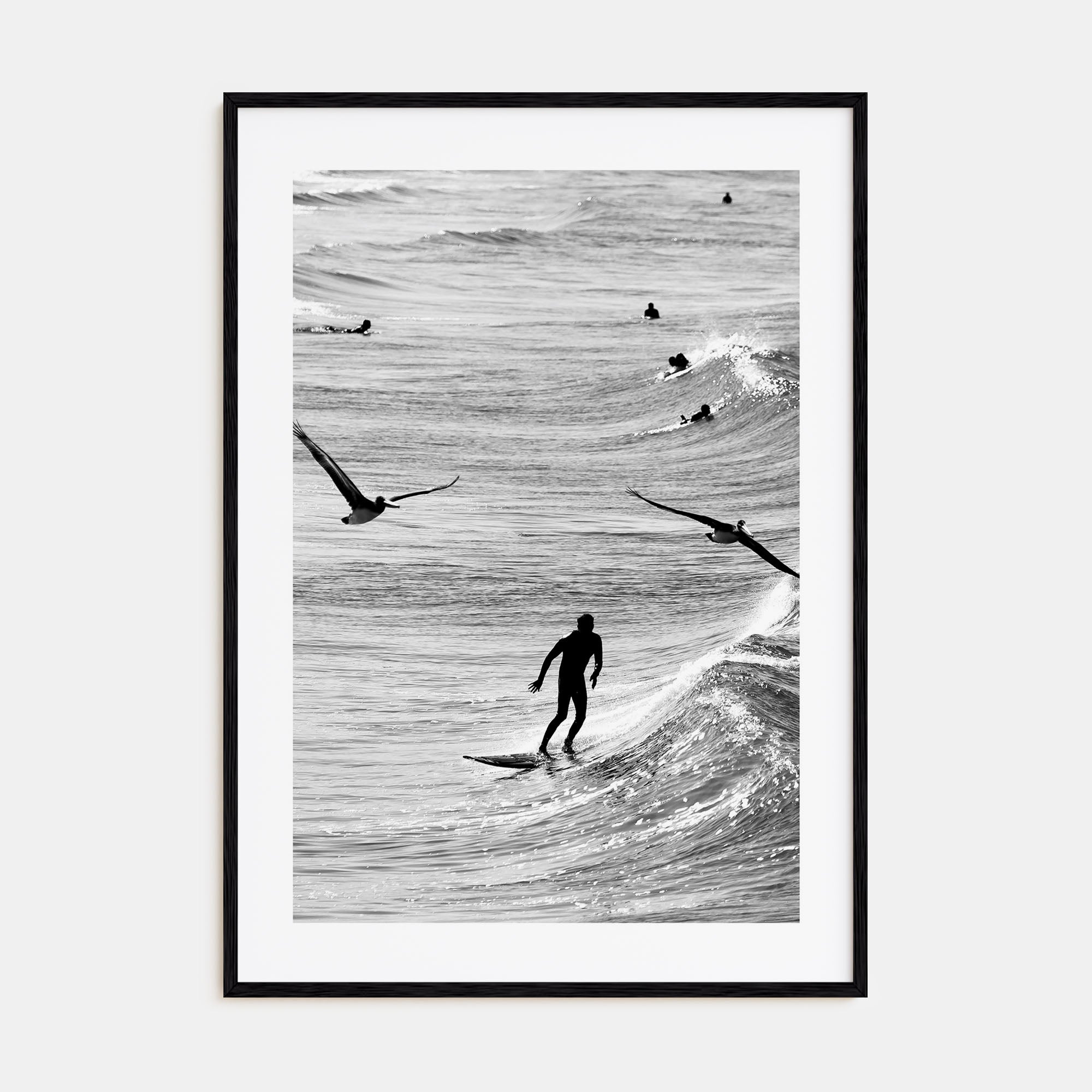 Surfing Photo B&W No 1 Poster