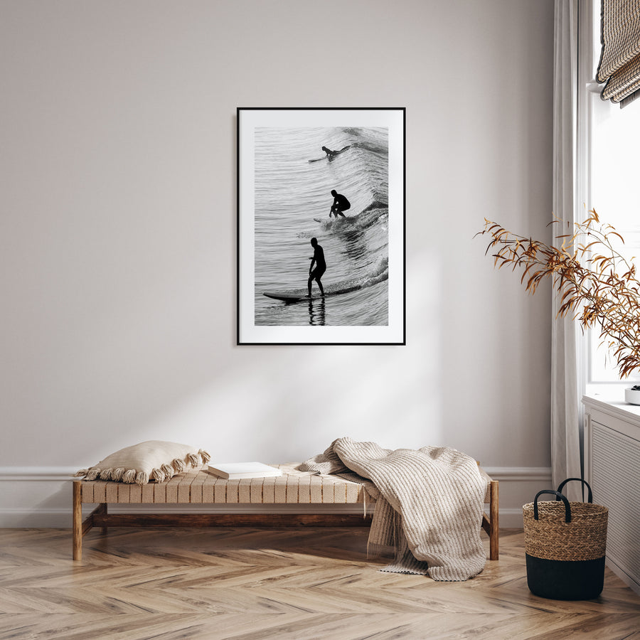 Surfing Photo B&W No 2 Poster
