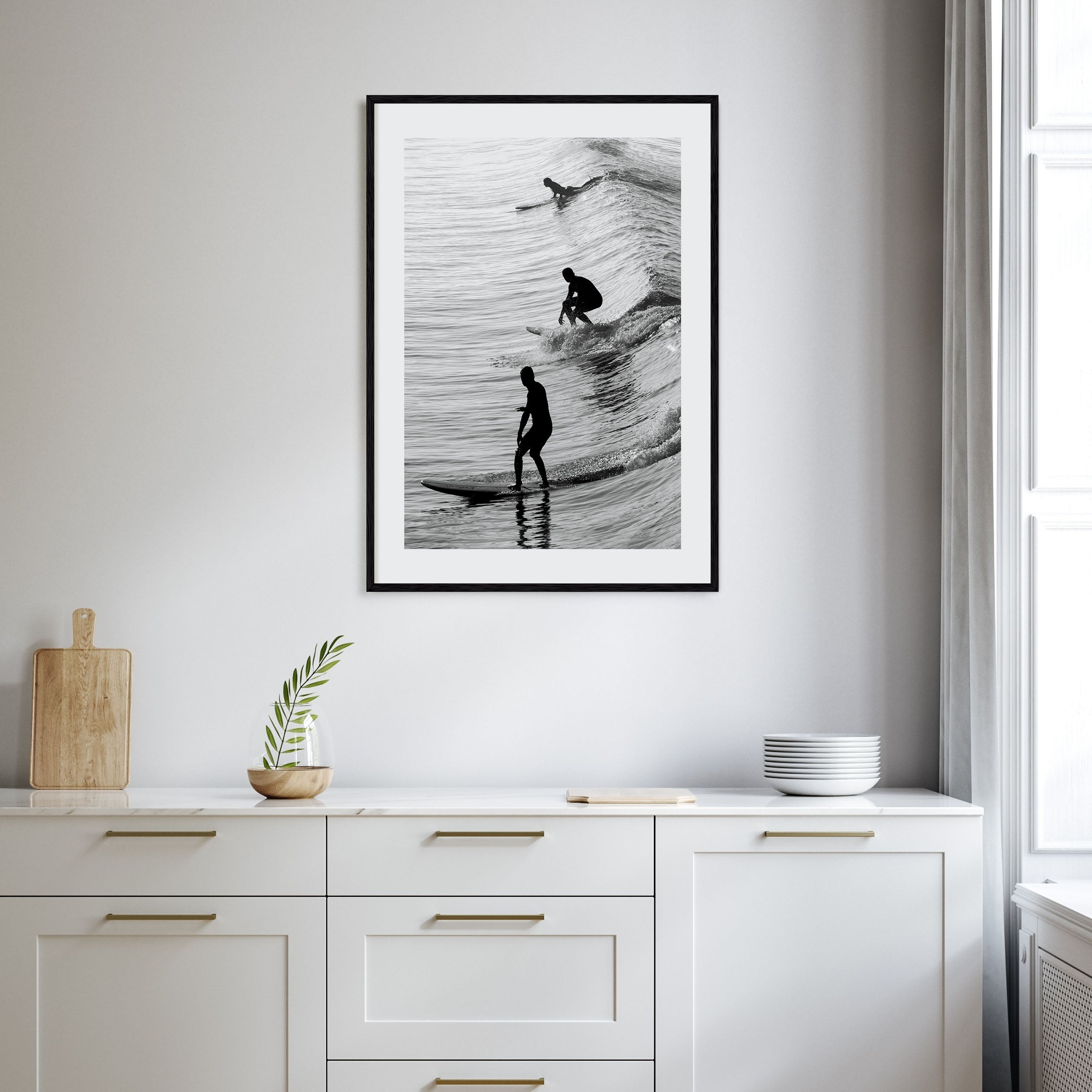 Surfing Photo B&W No 2 Poster