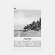 Suriname Travel B&W Poster