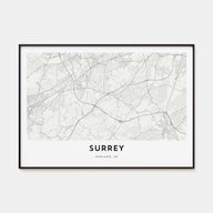 Surrey Map Landscape Poster