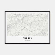 Surrey Map Landscape Poster