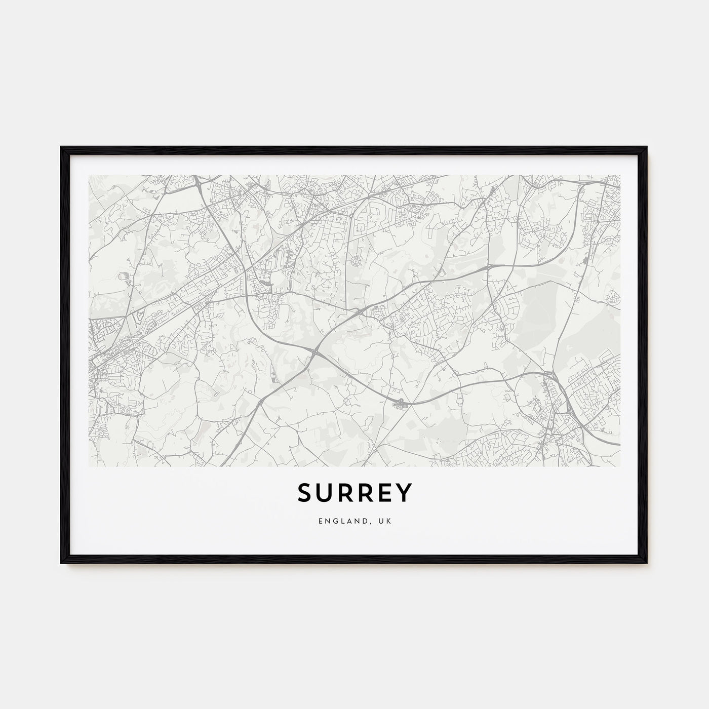 Surrey Map Landscape Poster