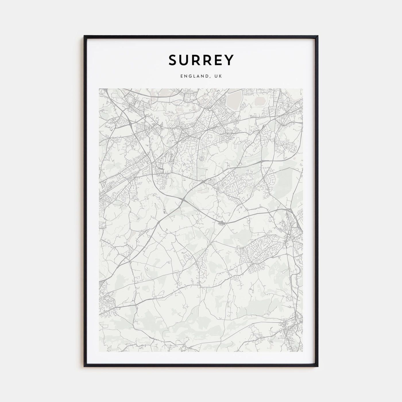 Surrey Map Portrait Poster