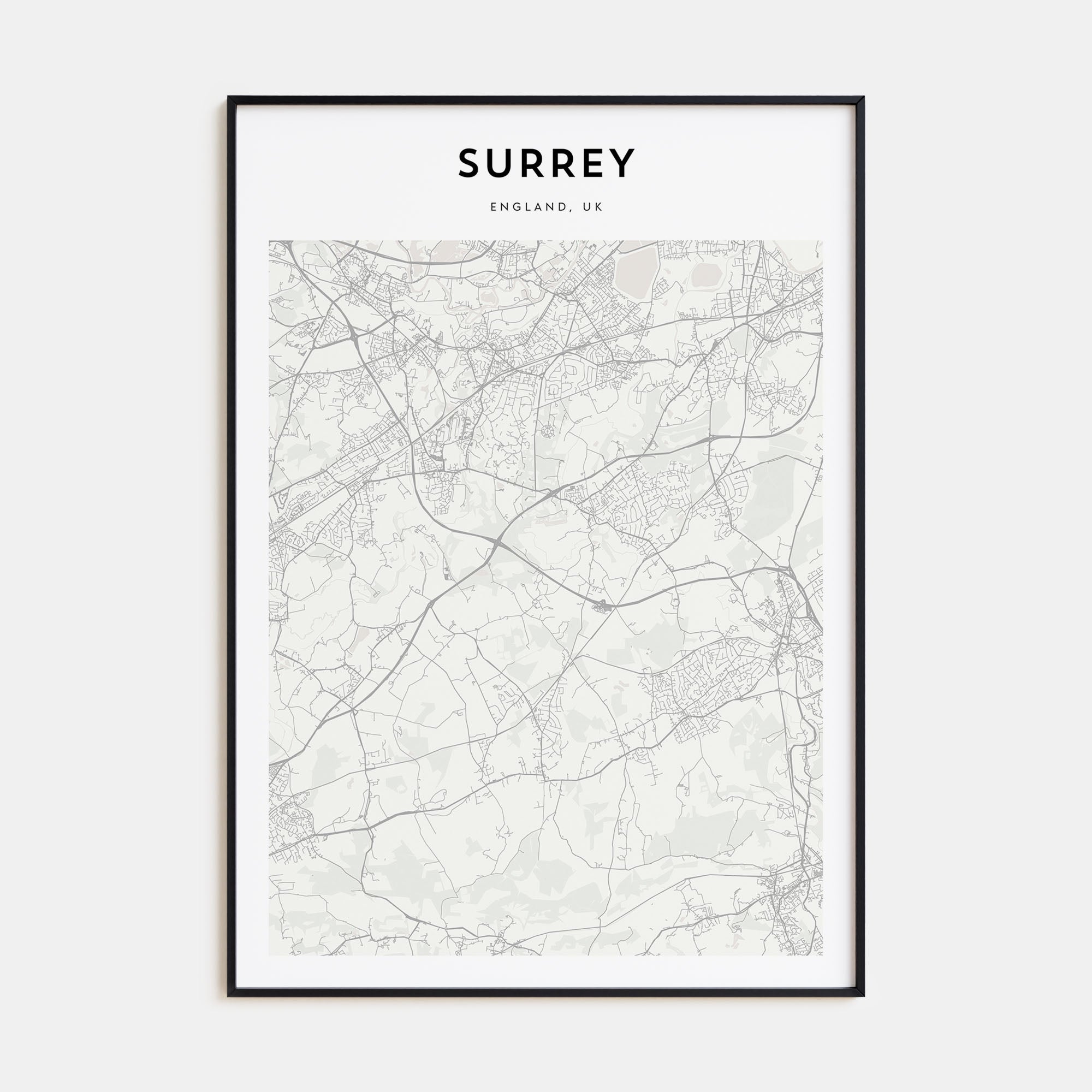 Surrey Map Portrait Poster