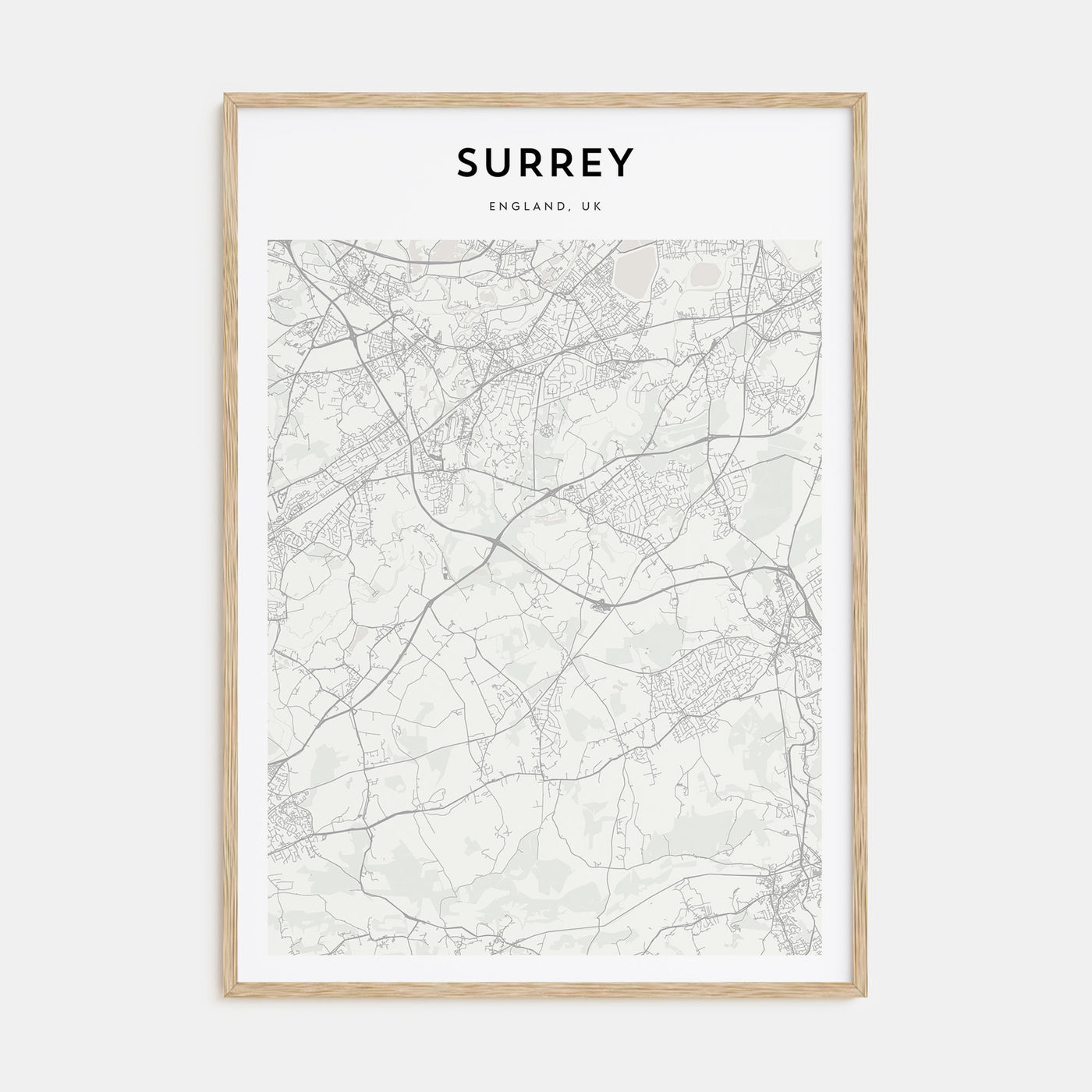 Surrey Map Portrait Poster