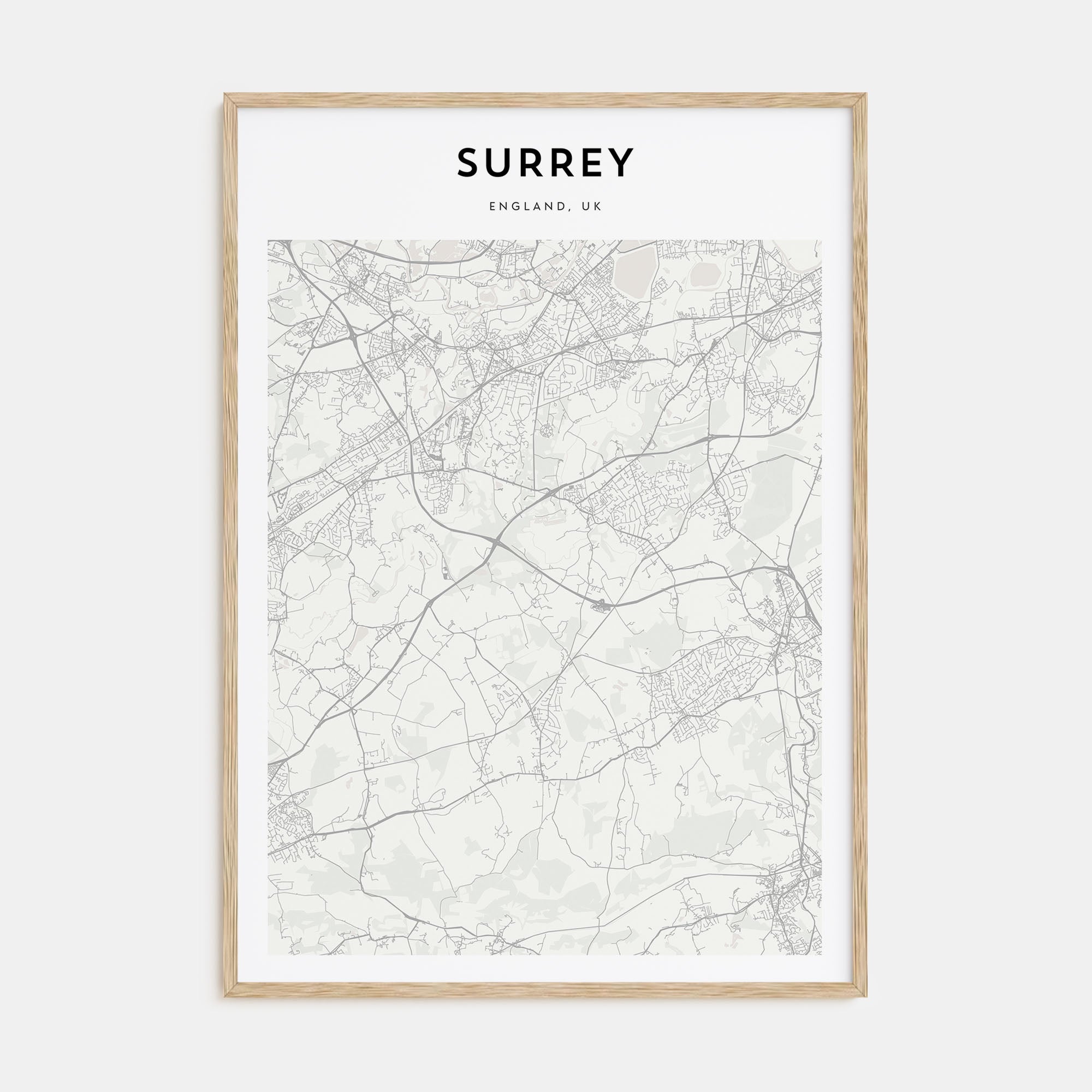 Surrey Map Portrait Poster