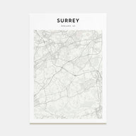 Surrey Map Portrait Poster