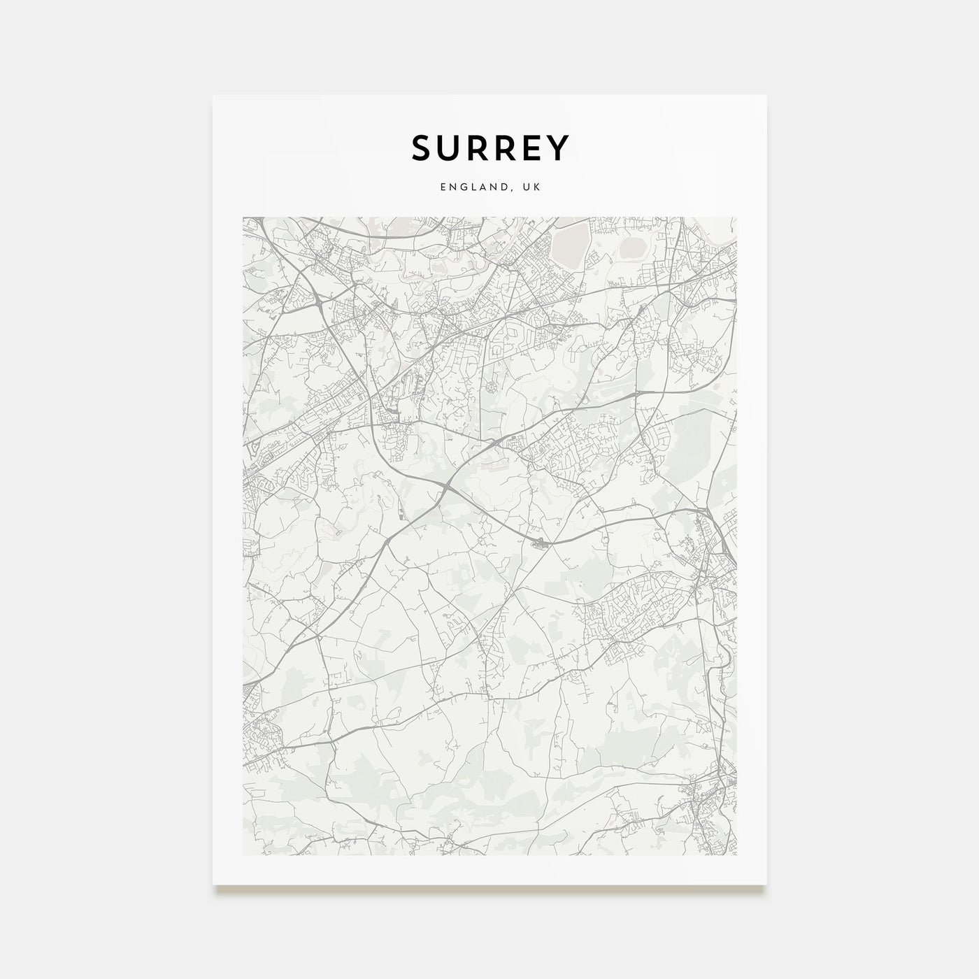 Surrey Map Portrait Poster