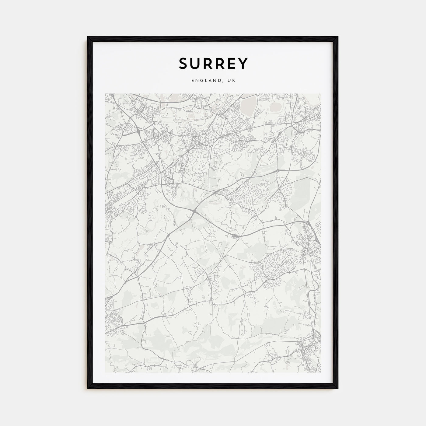 Surrey Map Portrait Poster