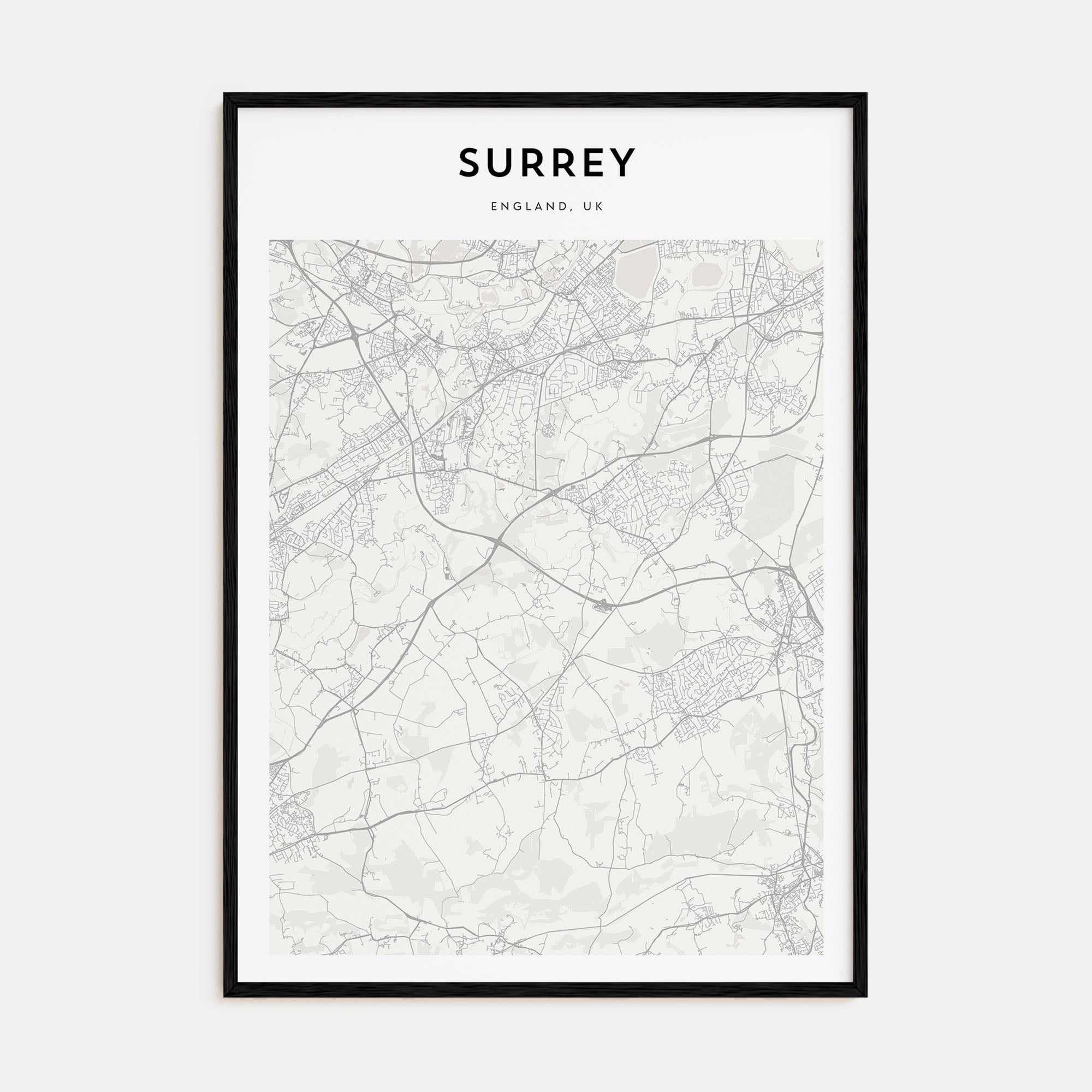 Surrey Map Portrait Poster