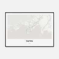 Suva Map Landscape Poster
