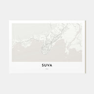 Suva Map Landscape Poster