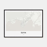 Suva Map Landscape Poster