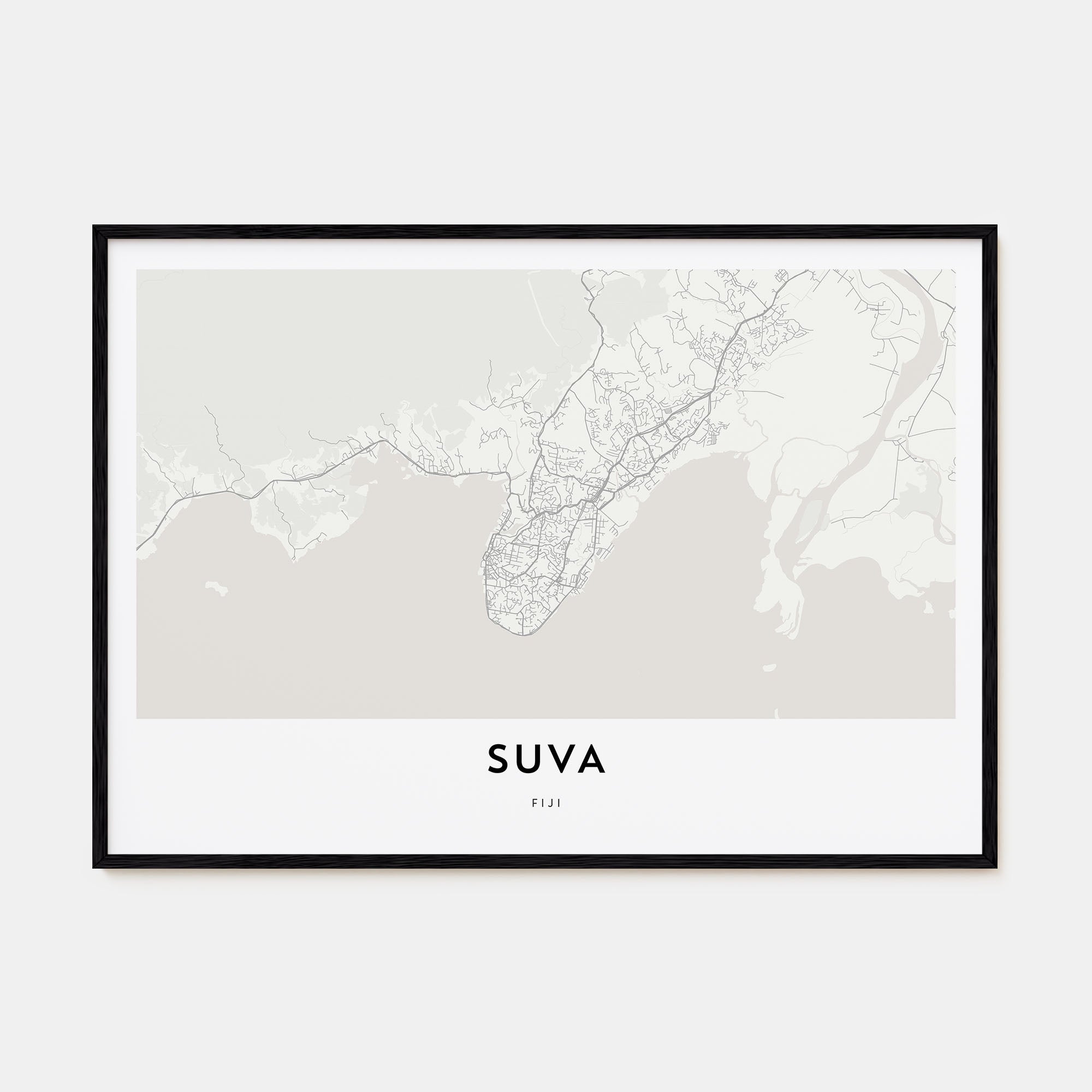Suva Map Landscape Poster